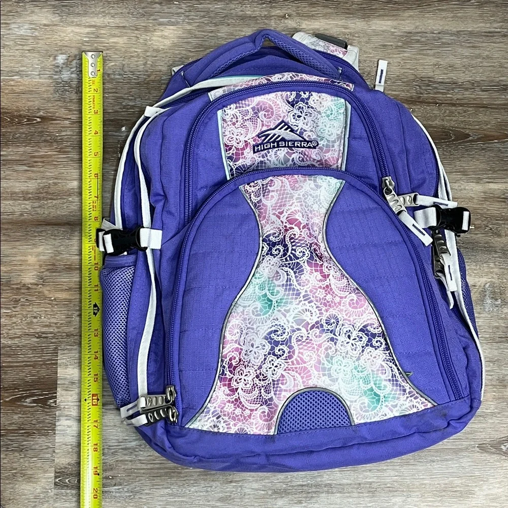 High Sierra Purple Swerve Backpack Lavender Delicate Lace White